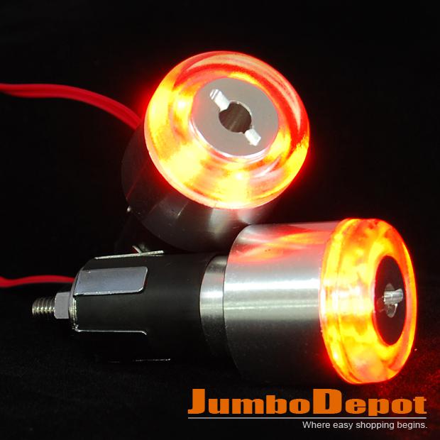 Motorcycle fits 7/8" handlebar super bright silver with leds turn signal lights