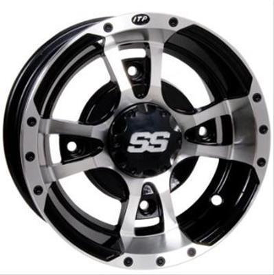 Itp ss112 sport machined alloy wheel 10"x5" polished 3+2" offset