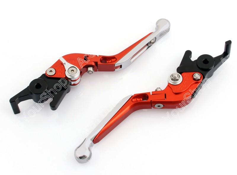 Adjustable folding extendable brake clutch levers yamaha t-max 2004-2007 orange