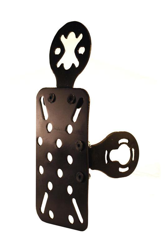 Motorcycle vertical license plate bracket, any where mount, black