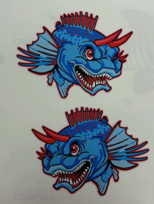 Mean looking fish decal fishing boat 