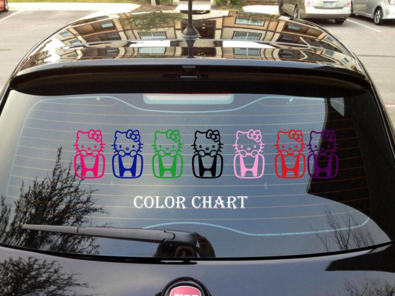 hello kitty peeking honda decal hello kitty honda car decal honda car window , US $6.00, image 2