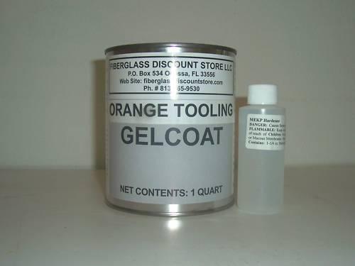  orange tooling gelcoat with 1/2oz mekp one quart