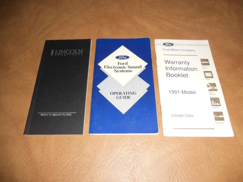 1991 lincoln warranty booklet plus sound systems