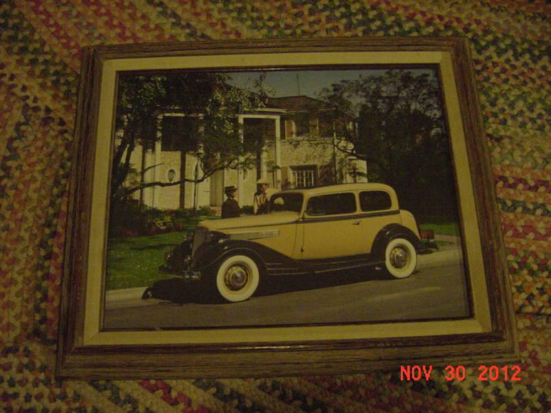 1934 pontiac wood framed on canvas print by litho usa 1988 
