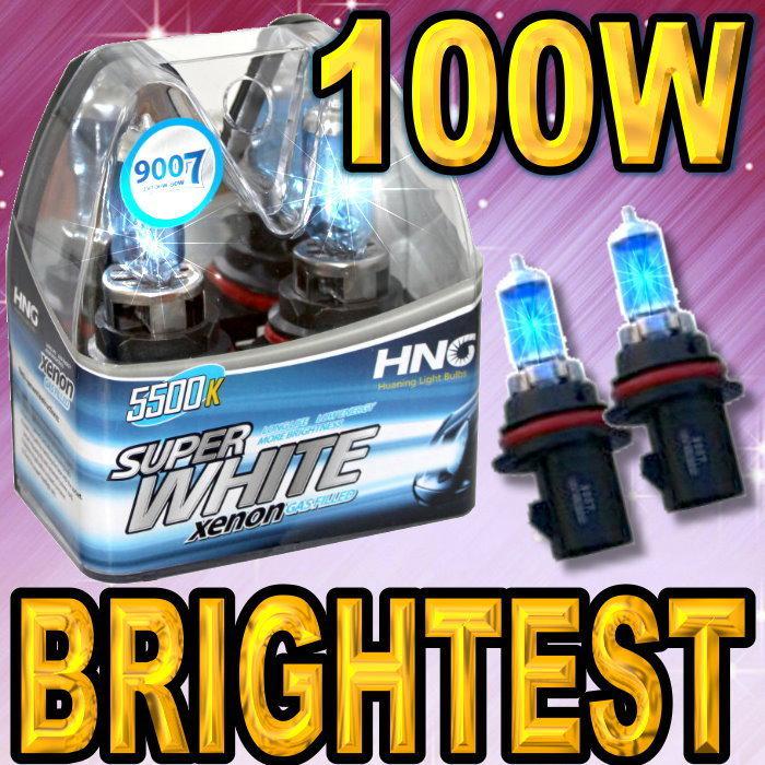 2x 9007 super white xenon headlight bulbs for low & high beam