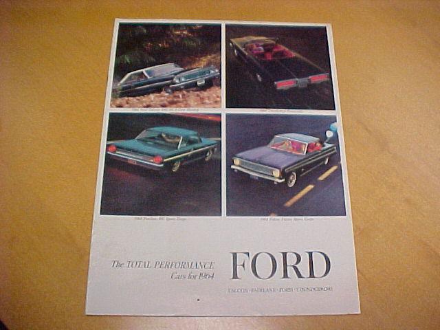 1964 ford factory color dealer brochure mustang t-bird galaxie fairlane falcon