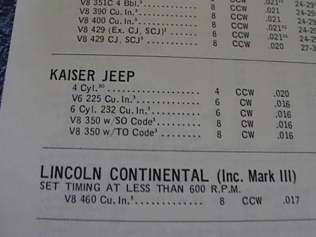 Borg-Warner 1977 tune-up specifications, US $5.99, image 10