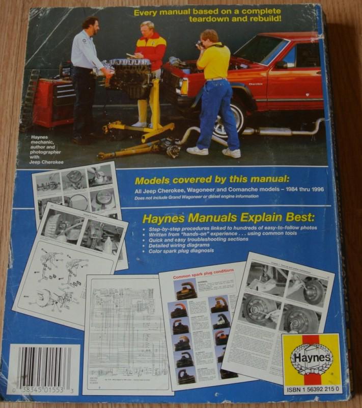 Haynes Jeep Cherokee Wagoneer Comanche 1984-1996 Auto Service Repair Manual, US $10.00, image 2