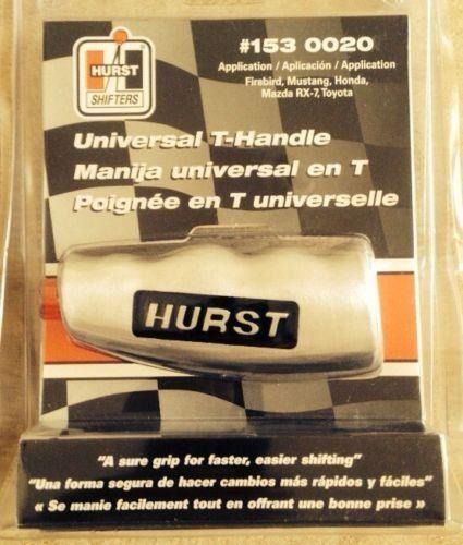 Hurst logo brushed aluminum shifter shift t-handle universal sae metric 153-0020