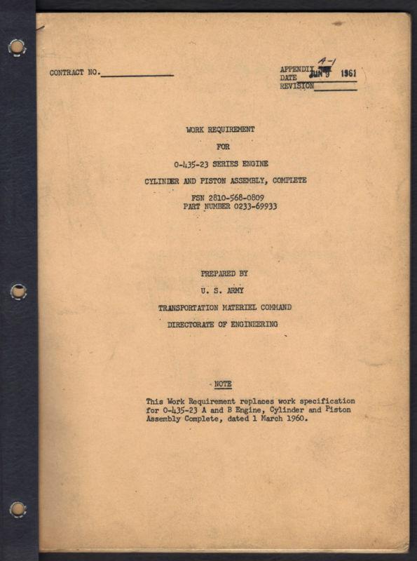 1961 lycoming engine overhaul manual aviation book  