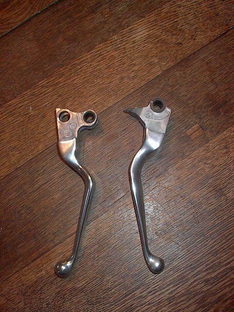 Harley davidson factory aluminum hand control levers takeoffs oem softail dyna