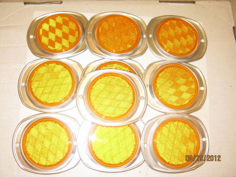 Lot   new  10  amber  reflectors