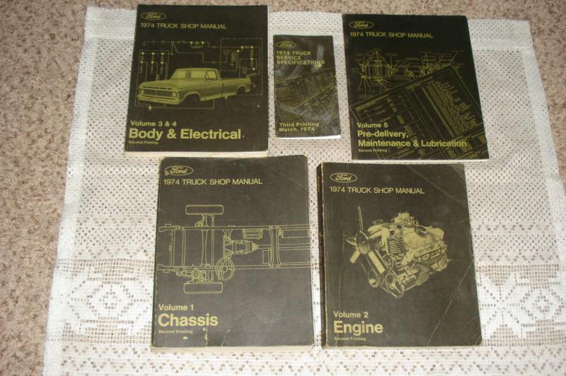 1974 ford truck shop manual set original service books repair bronco f series