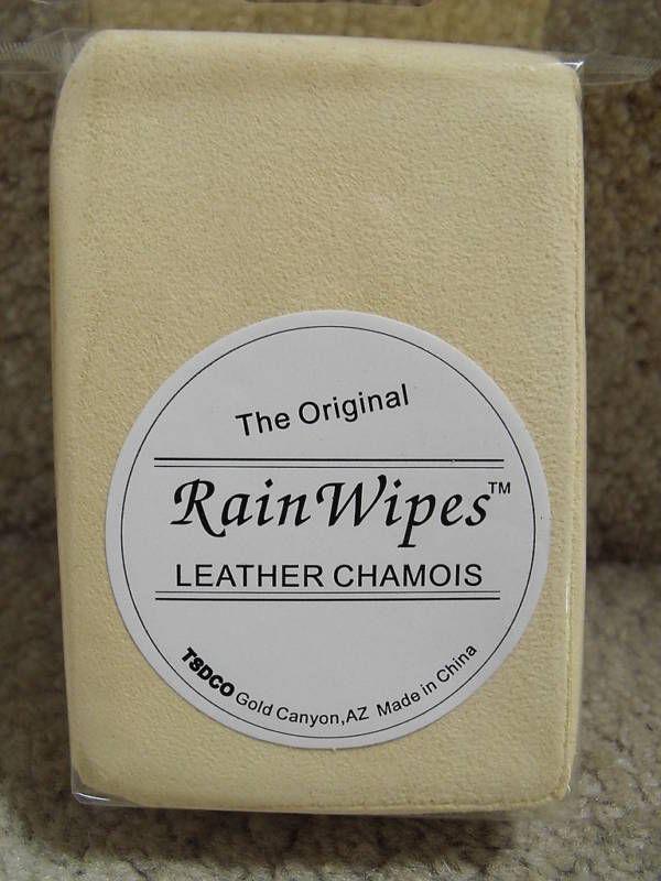 *nwt* genuine leather chamois sponge for auto & mirror 