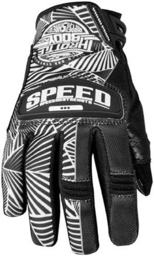 Speed & strength throttle body womens leather/mesh gloves,black/white,small/sm