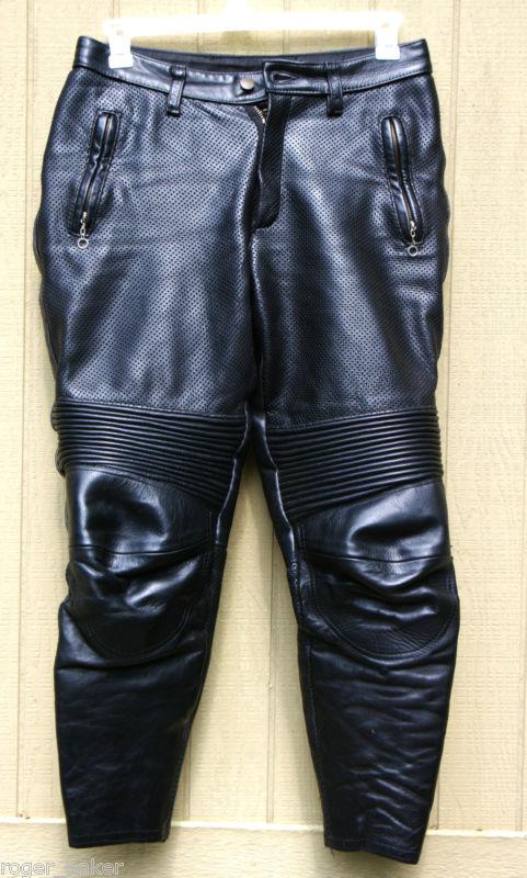 Vanson leather vented sportrider pants, womens size 12, 30" waist, 27" inseam