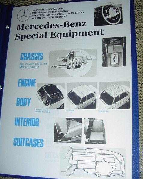Mercedes special equipment 2.8 w108 280se 280sel long 280s options & accessories