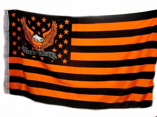 Live to ride 3' x 5' motorcycle eagle usa/flag/banner in harley colors