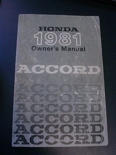 1981 honda accord owners manual
