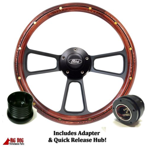 1970 - 1977 ford f-series truck steering wheel kit, includes quick release hub