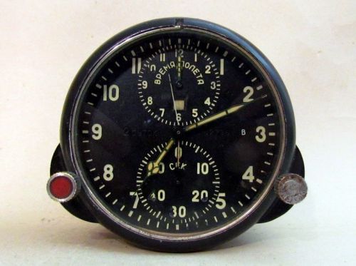 Achs-1 2 days military aircraft mig su cockpit clock chronograph vintage russian