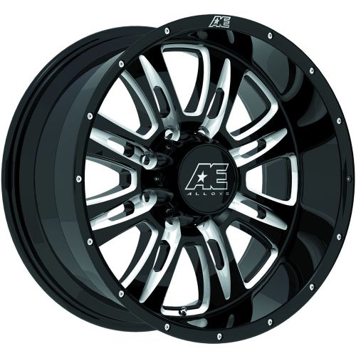 American eagle 16 17x10 8x165.1 (8x6.5) -20mm black wheels rims 1688088