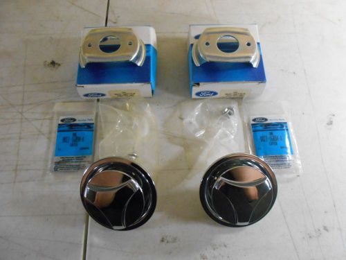 Vintage original 1970 ford mustang chrome hood twist locks pair w/retainers nos