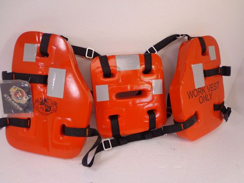 (6) stearn's workman life jacket work vest (men's universal fit) new in box case