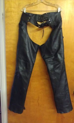 Black biker leather chaps by event size medium