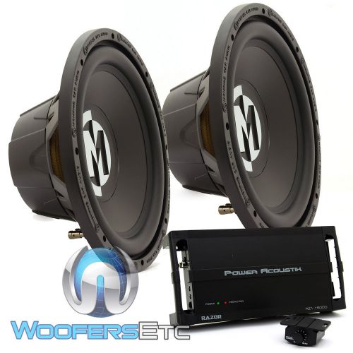 Pkg 2 memphis srx10s4 10&#034; subwoofers speakers + rz1-1500d car bass amplifier new