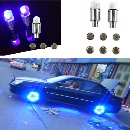 Sell Universal 4 Pcs Blue LED Autos Wheel Tyre Tire Air Valve Stem Cap