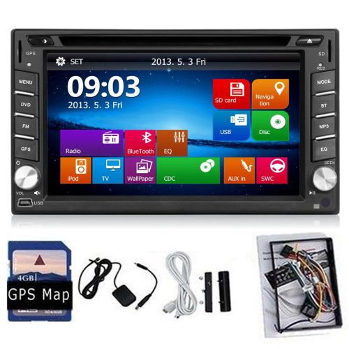 6.2" double 2din car gps stereo dvd player touch screen bluetooth ipod radio+map