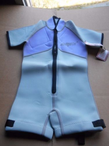 New aquatech grey purple shortie wetsuit wet suit short sleeve and legs xs