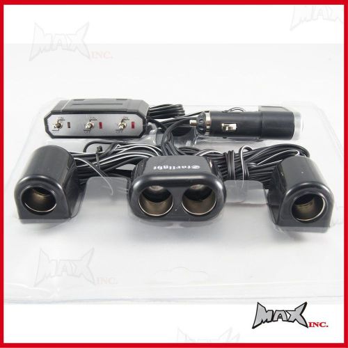 12v / 24v cigarette socket adaptor extension set with usb port - toggle on / off