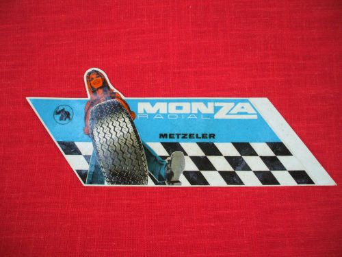 Vintage 1970's  metzeler tires monza radial decal stiker pin up girl germany