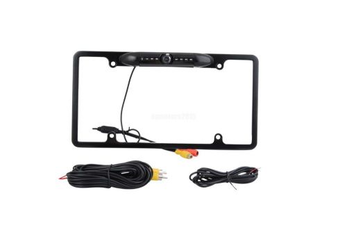Us license plate frame 8 ir night vision car backup rear view camera for toyota