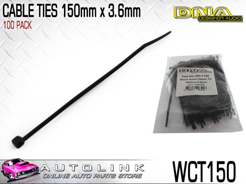 Dna cable ties 150mm x 3.6mm uv resistant black - pack of 100 ( wct150 )