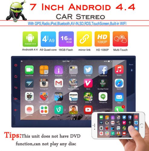 7" gps navi android4.4 double 2din car stereo dvd player wifi 3g bluetooth radio