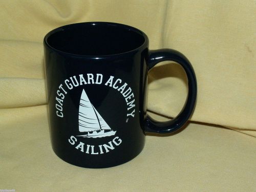 Coast guard academy mug sailing coffee tea cup black white 2 sided clean vgc