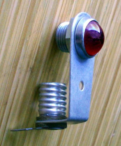 Vintage red old lens dash gauge panel light hot rod 3/8&#034; nos rare .12v 6v 1
