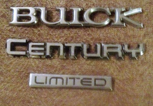 Lot of 3 ~ 90 buick / century / limited emblems ~ genuine ~ oem ~ fast shipping!