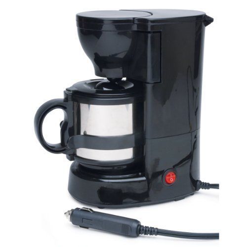 Roadpro rpsc-784 12-volt quick cup coffee maker with 16 oz. metal carafe