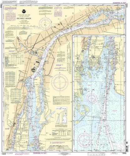 Noaa chart detroit river 58th edition 14848