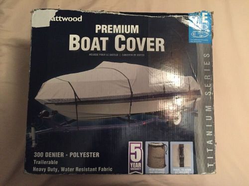 Attwood titanium series 19' - 21' premium boat cover "e" 300 denier trailerable