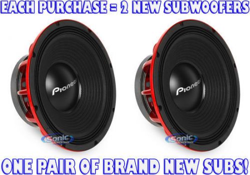 2) pioneer ts-w1200pro 450w rms 12" pro-series dual 4-ohm car subwoofers