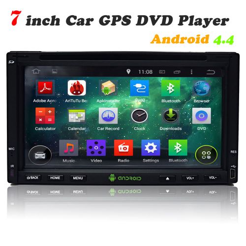 Gps navigation android 4.4 7" 2 din car dvd stereo player 3g wifi swc dual zone