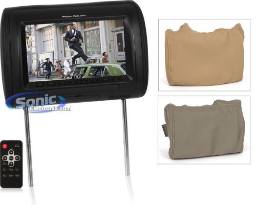 New! power acoustik h-91cc 9" lcd universal headrest monitor w/fm/ir transmitter