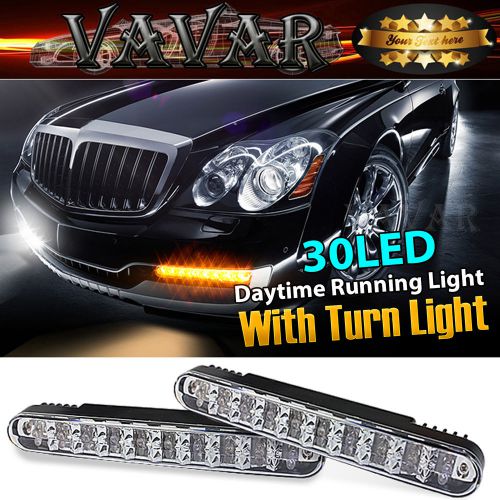 Sell Universal 2x 30 LED DRL Daytime Running Light White & Amber Turn