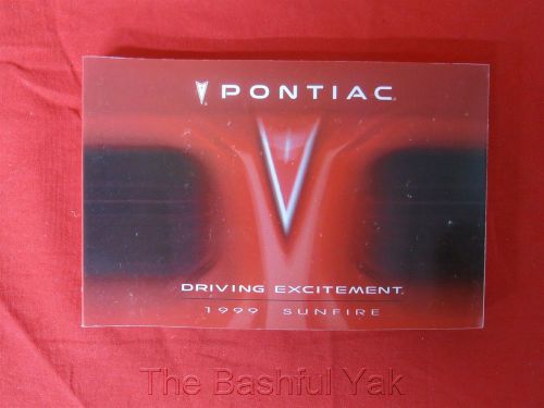 99 1999 pontiac sunfire owners manual